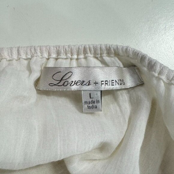 Lovers + Friends Womens White Floral Embroidered Off Shoulder Blouse Top Size L - Picture 6 of 10
